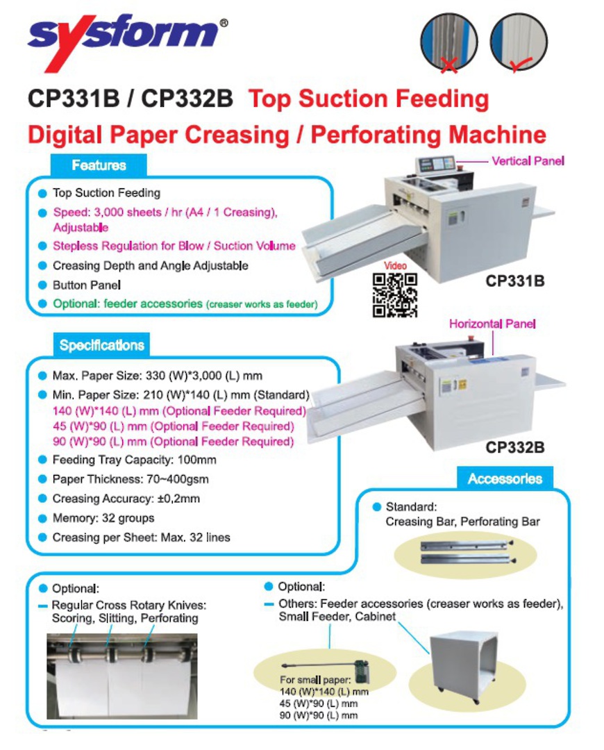CP331B/CP332B Creasing & Perforating Top Suction image 0
